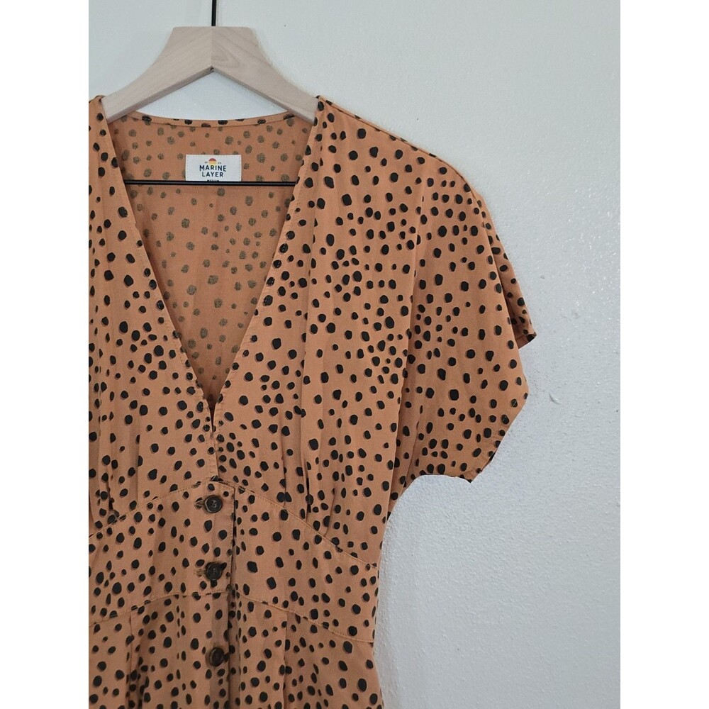 Marine Layer Camilla Cheetah Print A-Line Mini Dress Size M Tencell Lyocell - Picture 3 of 13
